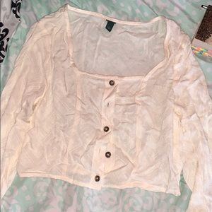 Cream white crop top